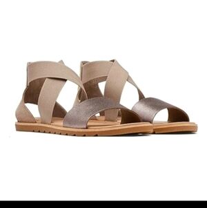 SOREL Women's Ella II Strappy Sandals Ash Brown ** Size 7 ** EUC!!